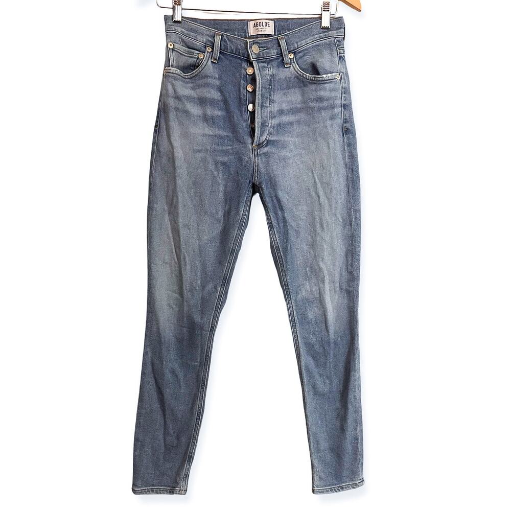 AGOLDE Nico High Waist Skinny Straight Jean Light Wash Sz. 25 - Picture 2 of 5